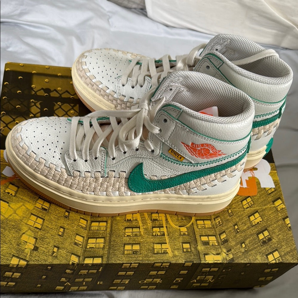 Nike High-Top Sneakers with Teal Accents